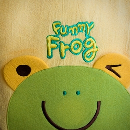 Blancho Bedding [Funny Frog] Embroidered Applique Kids Fabric Art Kids Tote Bag / Shopper Bag (9.5*10.6*2.1)