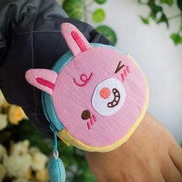 Blancho Bedding [Funny Rabbit] Embroidered Applique Fabric Art Wrist Wallet / Coin Purse / Wrist Pack (2.7*3.4)