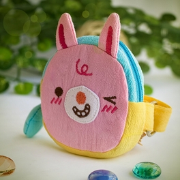 Blancho Bedding [Funny Rabbit] Embroidered Applique Fabric Art Wrist Wallet / Coin Purse / Wrist Pack (2.7*3.4)