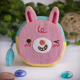 blancho bedding [Funny Rabbit] Embroidered Applique Fabric Art Wrist Wallet / Coin Purse / Wrist Pack (2.7*3.4)