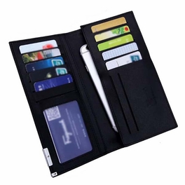 Blancho Bedding Gentlemen Long Coin Purse Business Decent Card Case Thin Wallet(Black)