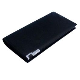 blancho bedding Gentlemen Long Coin Purse Business Decent Card Case Thin Wallet(Black)