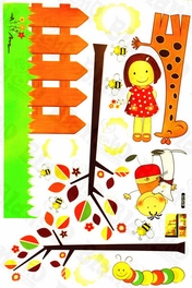Blancho Bedding Giraffe And Bee - Wall Decals Stickers Appliques Home D¨¦cor