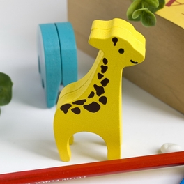 Blancho Bedding [Giraffe & Elephant] - Card Holder / Wooden Clips / Wooden Clamps / Animal Clips
