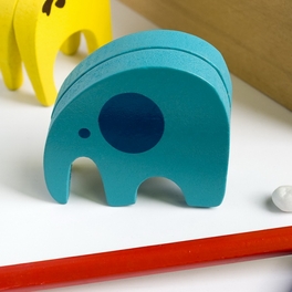 Blancho Bedding [Giraffe & Elephant] - Card Holder / Wooden Clips / Wooden Clamps / Animal Clips