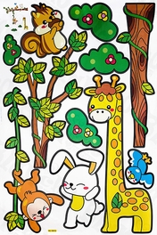 Blancho Bedding Giraffe Friends - X-Large Wall Decals Stickers Appliques Home Decor