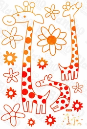 Blancho Bedding Giraffe's Family- Wall Decals Stickers Appliques Home D¨¦cor