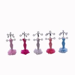 blancho bedding Girly - Set of 5 Dress Up Doll Necklace Display - Mini Jewelry Holder Jewelry Stand Combos (H) 7" x (W) 3"
