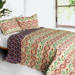 blancho bedding [Glitter] 3PC Cotton Vermicelli-Quilted Printed Quilt Set (Full/Queen Size)