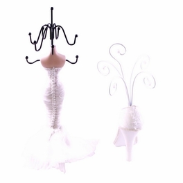 Blancho Bedding [Gloria] Jewelry Display Holder Stand Combo White
