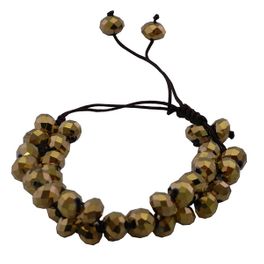blancho bedding Gold Faceted Crystals Nudo Bracelet Adjustable Stylish