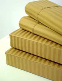 blancho bedding Gold Stripe 600 Thread count Queen size sheet set