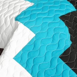 Blancho Bedding [Gonna Lie] Vermicelli-Quilted Patchwork Geometric Quilt Set Full/Queen