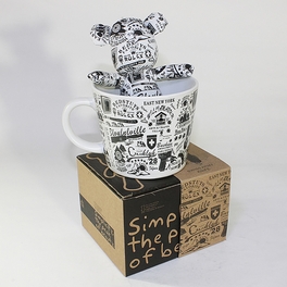 Blancho Bedding [Graffiti] Stuffed Bear Mug (3.3 Inch Height)