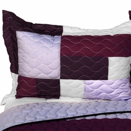 Blancho Bedding [Grape Princess] Brand New Vermicelli-Quilted Patchwork Quilt Set Full/Queen