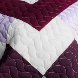 Blancho Bedding [Grape Princess] Brand New Vermicelli-Quilted Patchwork Quilt Set Full/Queen