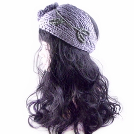Blancho Bedding [Gray Floral] Women Winter/Autumn Decorative Woolen Headwear/Headband