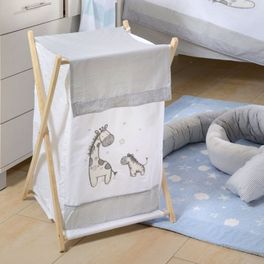 blancho bedding Gray Giraffe Crib Bedding Accessory - Hamper / Laundry Basket