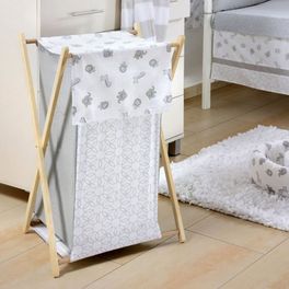 blancho bedding Gray Jungle Crib Bedding Accessory - Hamper / Laundry Basket