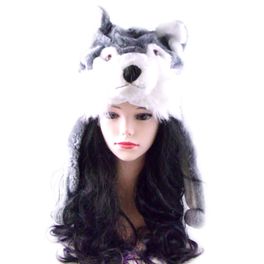 blancho bedding Gray& White Lovely Winter/Autumn HUSKY Cap/Headwear with Barking Sound