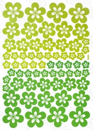 Blancho Bedding Green Blossoming Flowers - Large Wall Decals Stickers Appliques Home Decor