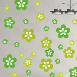 Blancho Bedding Green Blossoming Flowers - Large Wall Decals Stickers Appliques Home Decor