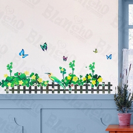 blancho bedding Green Fence 2 - X-Large Wall Decals Stickers Appliques Home Decor