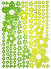 Blancho Bedding Green Floral Design - Large Wall Decals Stickers Appliques Home Decor