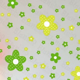 Blancho Bedding Green Floral Design - Large Wall Decals Stickers Appliques Home Decor