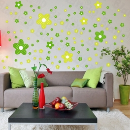 blancho bedding Green Floral Design - Large Wall Decals Stickers Appliques Home Decor