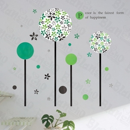 blancho bedding Green Germination - Large Wall Decals Stickers Appliques Home Decor
