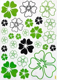 Blancho Bedding Green Petals - Large Wall Decals Stickers Appliques Home Decor