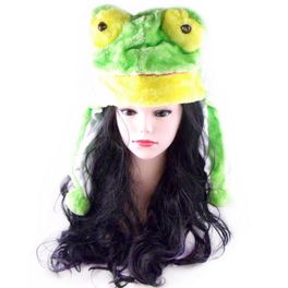 blancho bedding Green& Yellow Furry Animal Headwear Lovely FROG Warm Cap/Hat