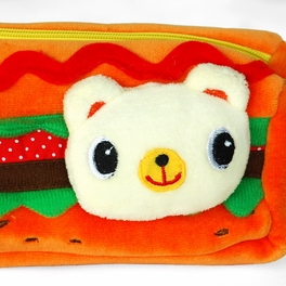 Blancho Bedding [Hamburger] Embroidered Applique Pencil Pouch Bag / Pencil Holder / Carrying Case (3.5*2.5*2.5)