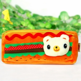 blancho bedding [Hamburger] Embroidered Applique Pencil Pouch Bag / Pencil Holder / Carrying Case (3.5*2.5*2.5)