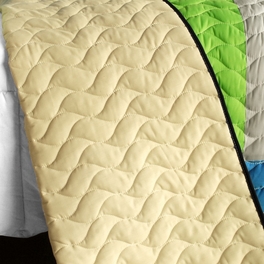 Blancho Bedding [Happiness Field] 3PC Vermicelli - Quilted Patchwork Quilt Set (Full/Queen Size)