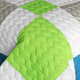 Blancho Bedding [Happiness Field] 3PC Vermicelli - Quilted Patchwork Quilt Set (Full/Queen Size)