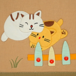Blancho Bedding [Happy Cats] Ivory/Wall Hanging/ Wall Organizers/Wall Pocket/Basket/Wall Pocket (11*14)