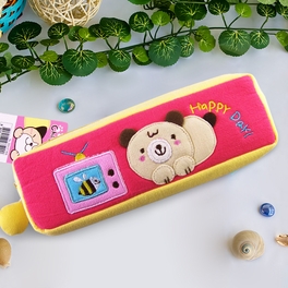 Blancho Bedding [Happy Day] Embroidered Applique Pencil Pouch Bag / Cosmetic Bag / Carrying Case (7.5*2.5*1.6)