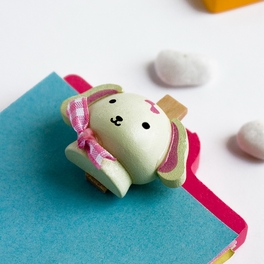 Blancho Bedding [Happy Rabbit] - Refrigerator Magnet Clip / Magnetic Clipboard