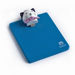 blancho bedding [Happy White Cat] - Refrigerator Magnet clip / Magnetic Clipboard