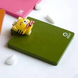 Blancho Bedding [Happy Yellow Cat] - Refrigerator Magnet Clip / Magnetic Clipboard
