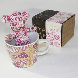 blancho bedding [Heart Pink] Stuffed Bear Mug (3.3 inch height)