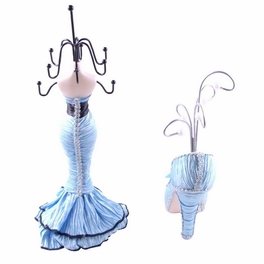 Blancho Bedding [Hellen] Jewelry Display Holder Stand Combo Light Blue