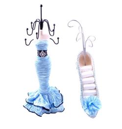 blancho bedding [Hellen] Jewelry Display Holder Stand Combo Light Blue