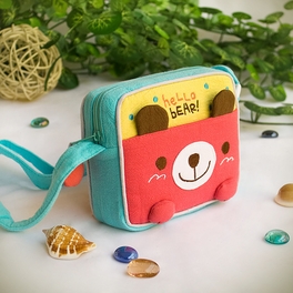 Blancho Bedding [Hello Bear] Embroidered Applique Swingpack Bag Purse / Wallet Bag / Shoulder Bag (5.5*4.7*1.2)