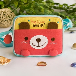 blancho bedding [Hello Bear] Embroidered Applique Swingpack Bag Purse / Wallet Bag / Shoulder Bag (5.5*4.7*1.2)
