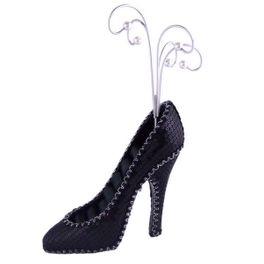 blancho bedding High Heel Sequins Shoe Shape Ring Displays Black