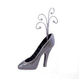 blancho bedding High Heel Sequins Shoe Shape Ring Displays Silver