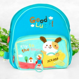 blancho bedding [Honey Dog] Embroidered Applique Kids Fabric Art School Backpack / Outdoor Backpack (8.2*9.0*2.3)